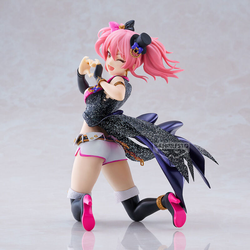 Figura de Mika Jougasaki de Idolmaster con cabello rosa y vestuario negro brillante - 4