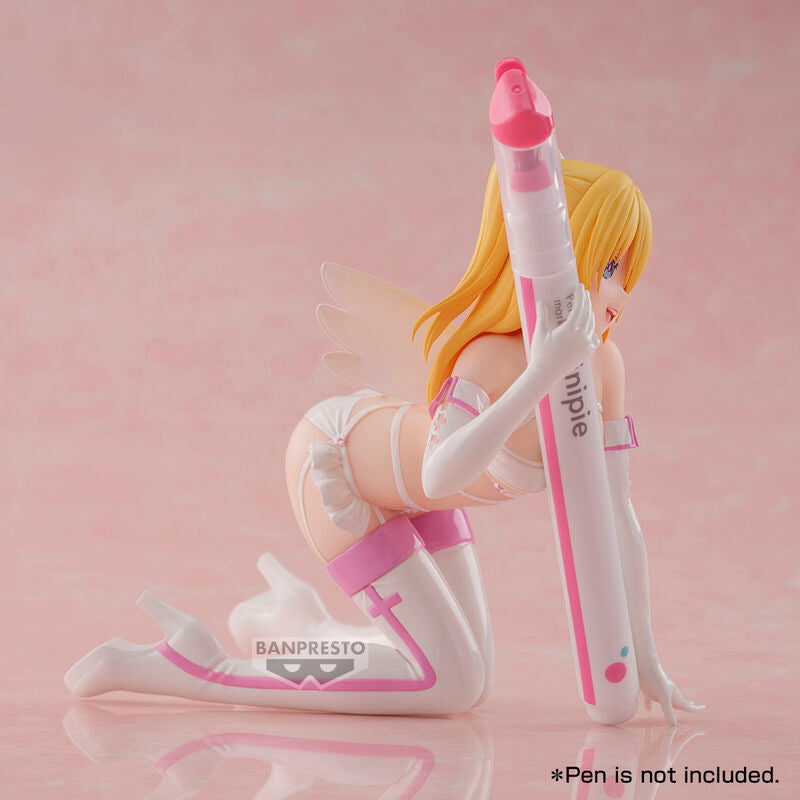 Figura Liliel Glitter & Glamorous de Banpresto con alas y vestuario rosa y blanco - 5