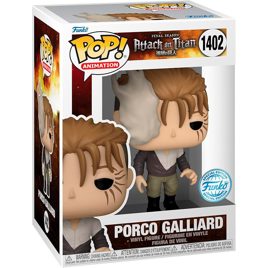 Figura FUNKO POP! de Porco Galliard de Attack on Titan en su caja