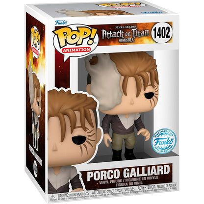 Figura FUNKO POP! de Porco Galliard de Attack on Titan en su caja