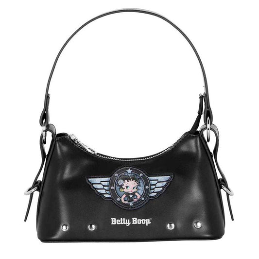 Bolso de hombro negro Motor Love con diseño de Betty Boop