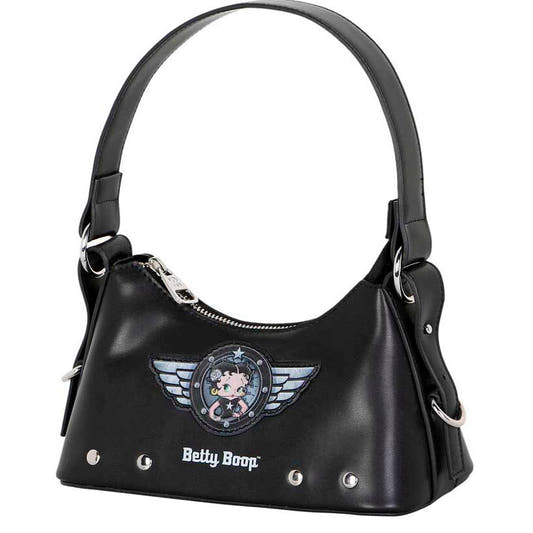 Bolso de hombro negro Motor Love con diseño de Betty Boop - 3