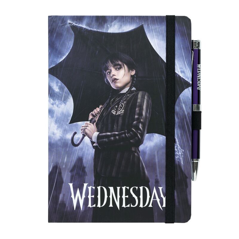 Cuaderno A5 de Wednesday Addams con bolígrafo proyector