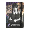 Cuaderno A5 ERIK de Wednesday Addams con portada ilustrada y banda elástica