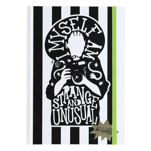 Cuaderno A5 Beetlejuice ERIK de tapa dura con diseño blanco y negro
