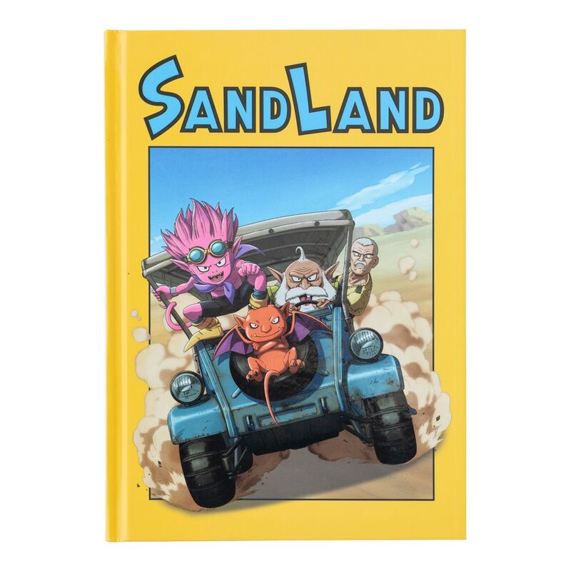 Cuaderno A5 ERIK de Sand Land con portada amarilla ilustrada