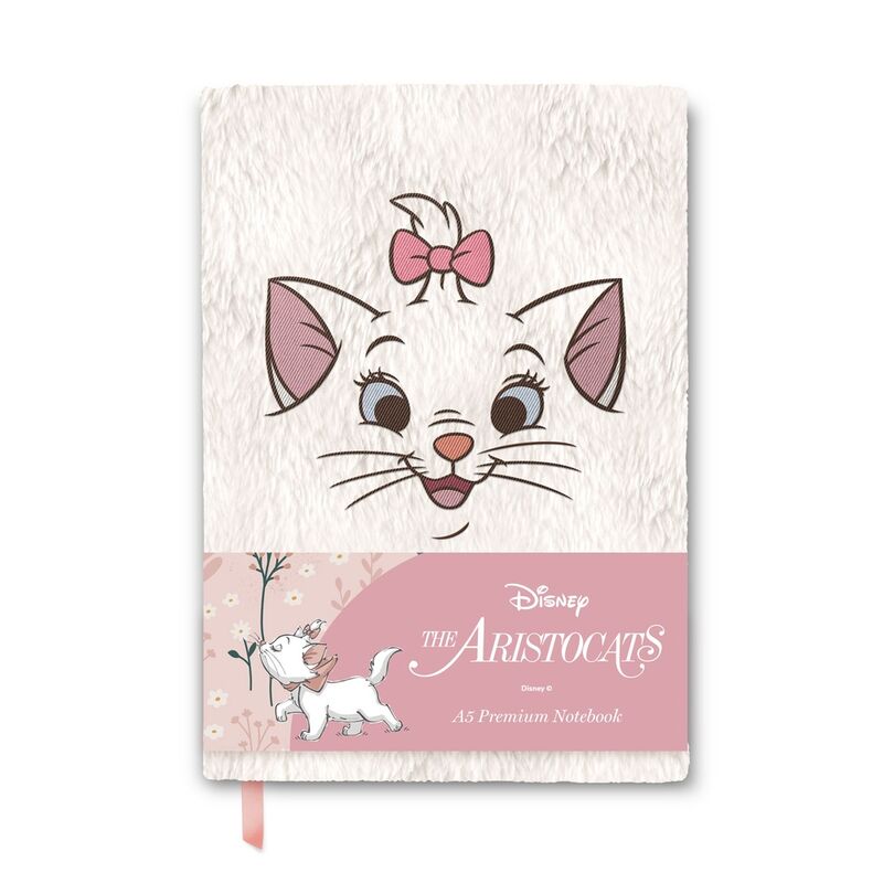 Cuaderno A5 de felpa blanco con Marie de Los Aristogatos Disney