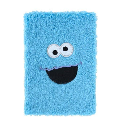 Cuaderno A5 azul de felpa del Monstruo de las Galletas