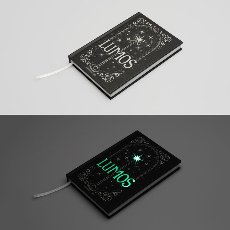 Cuaderno A5 Lumos de Harry Potter con cubierta negra iluminada