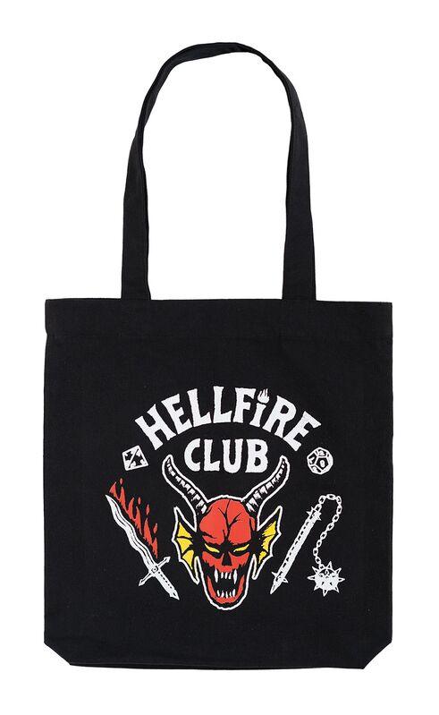 Bolsa negra Hellfire Club de Stranger Things con dos asas