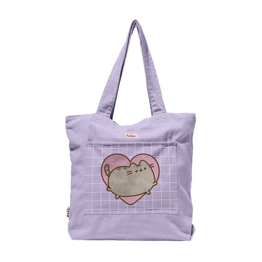 Bolsa lila Pusheen Moments con bolsillo frontal y cremallera