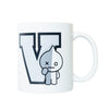 Taza blanca de cerámica Van BT21 con letra V