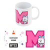 Taza blanca ERIK BT21 con diseño rosa de Mang