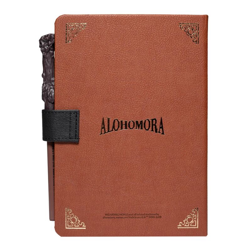 Cuaderno A5 marrón de Hogwarts con bolígrafo varita - 2
