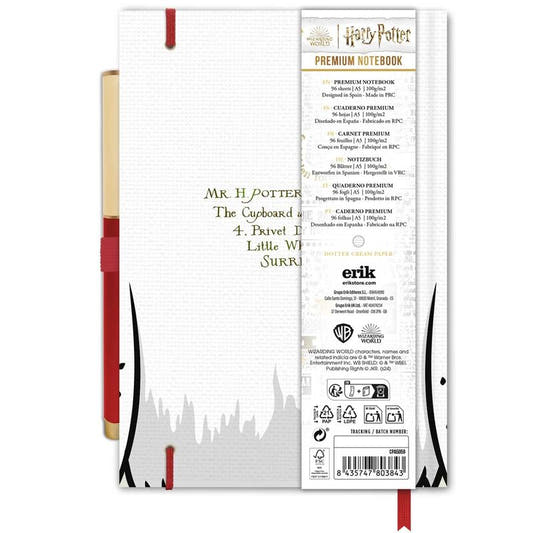 Cuaderno A5 de Hedwig Harry Potter con bolígrafo rojo y dorado - 2