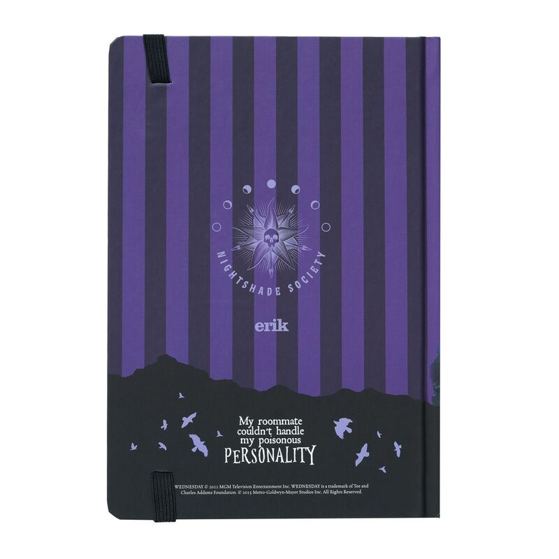 Cuaderno A5 ERIK de Wednesday Addams con portada ilustrada y banda elástica - 2