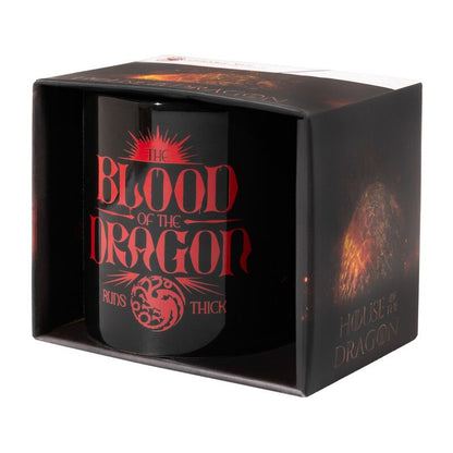 Taza negra de cerámica de La Casa del Dragón con estampado rojo - 2