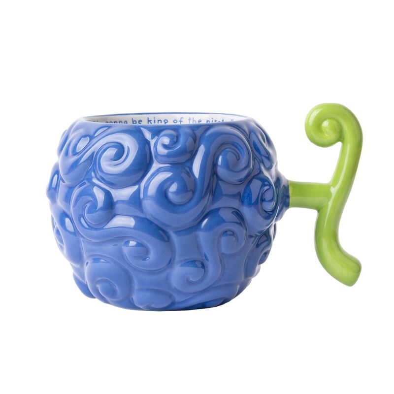 Taza 3D azul de la Gomu Gomu no Mi de One Piece con asa verde - 2
