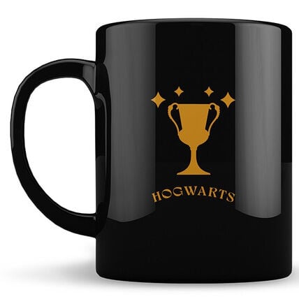 Taza negra de Harry Potter con diseño dorado de Hufflepuff - 2