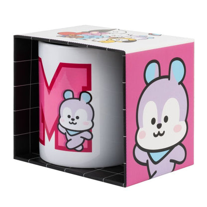 Taza blanca ERIK BT21 con diseño rosa de Mang - 2