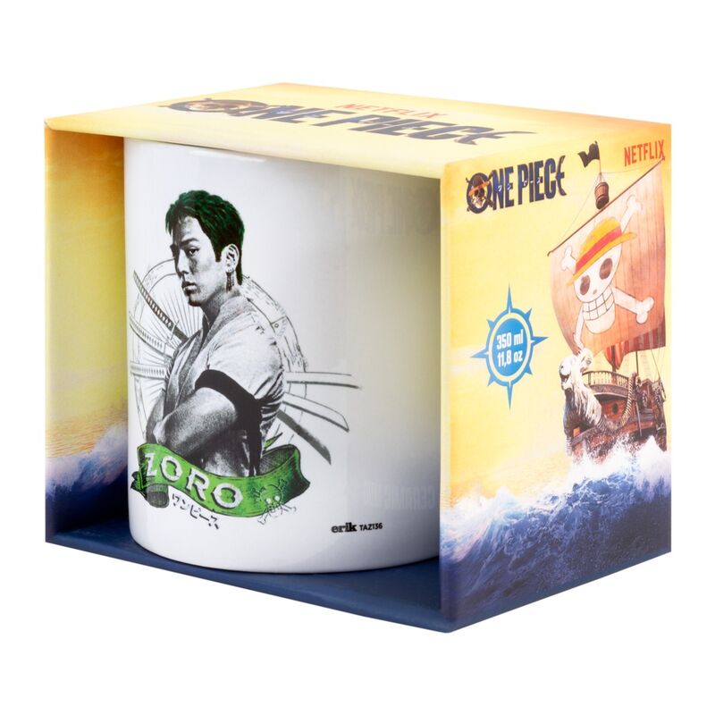 Taza blanca de cerámica de Roronoa Zoro de One Piece - 2