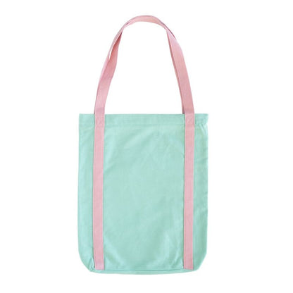 Bolsa shopping Pusheen verde menta con asas rosas y bolsillo exterior - 2