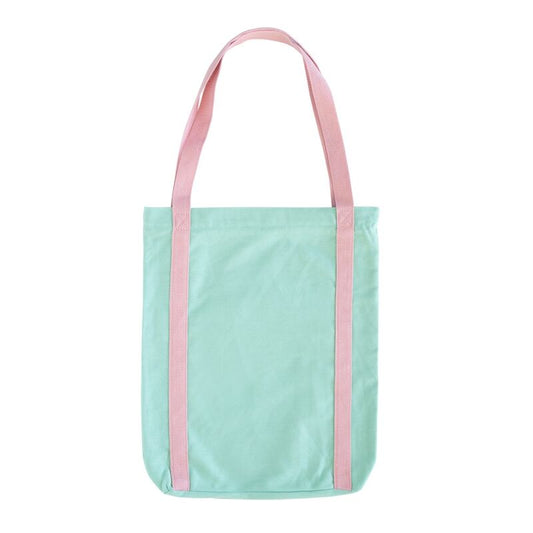 Bolsa shopping Pusheen verde menta con asas rosas y bolsillo exterior - 2