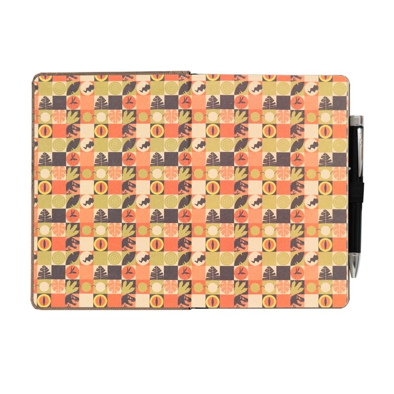 Cuaderno A5 Jurassic Park marrón con dinosaurio y bolígrafo-linterna - 3