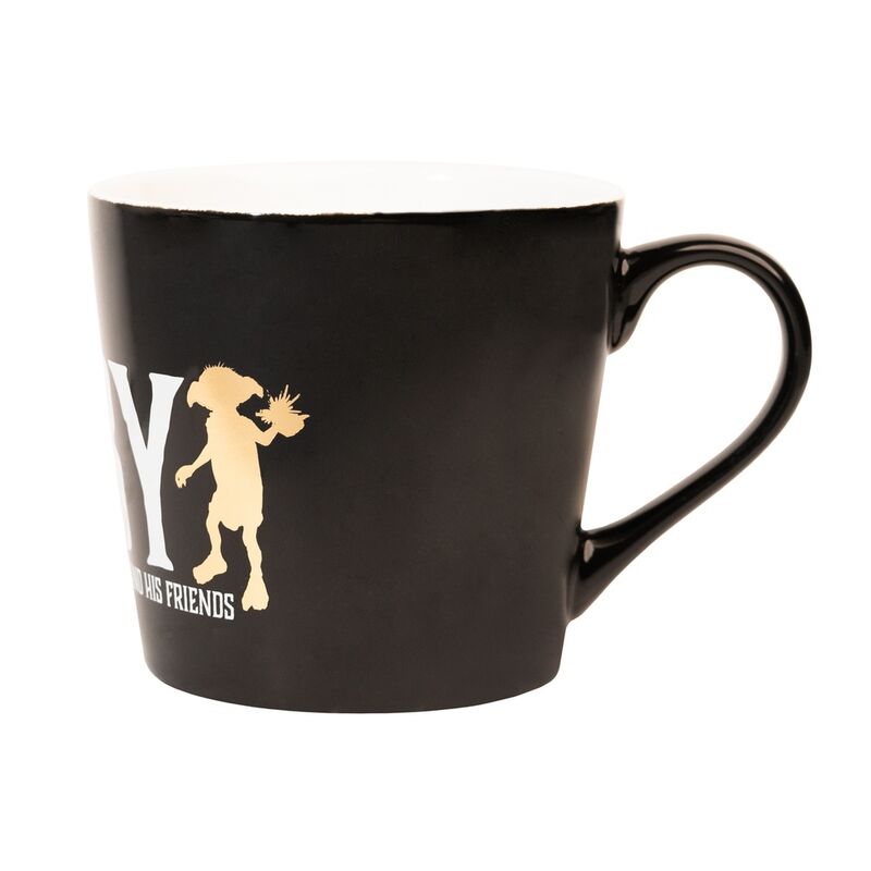 Taza negra de Dobby de Harry Potter con interior blanco - 3