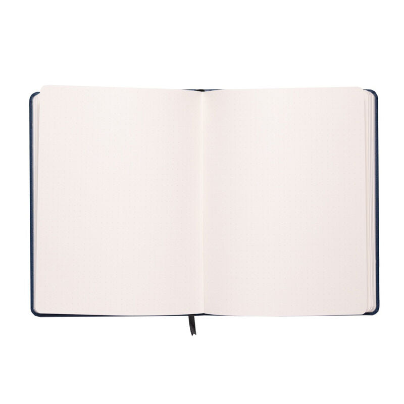 Cuaderno A5 azul del Real Madrid con tapa dura y escudo dorado - 3