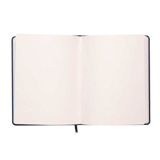 Cuaderno A5 azul del Real Madrid con tapa dura y escudo dorado - 3