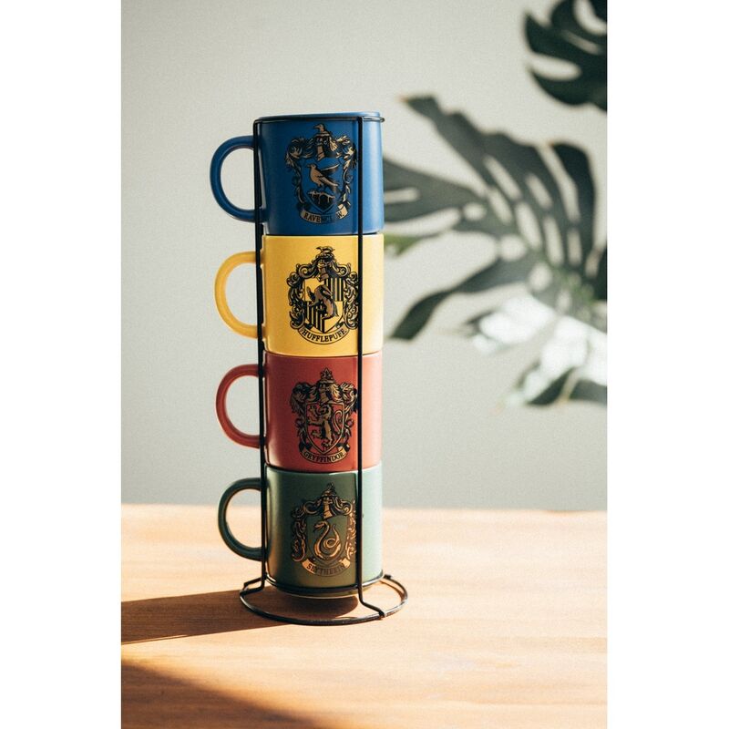 Set de cuatro tazas Harry Potter de colores con escudos de Hogwarts - 3