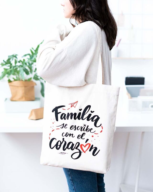 Bolsa shopping ERIK de algodón reciclado con mensaje sobre la familia - 3