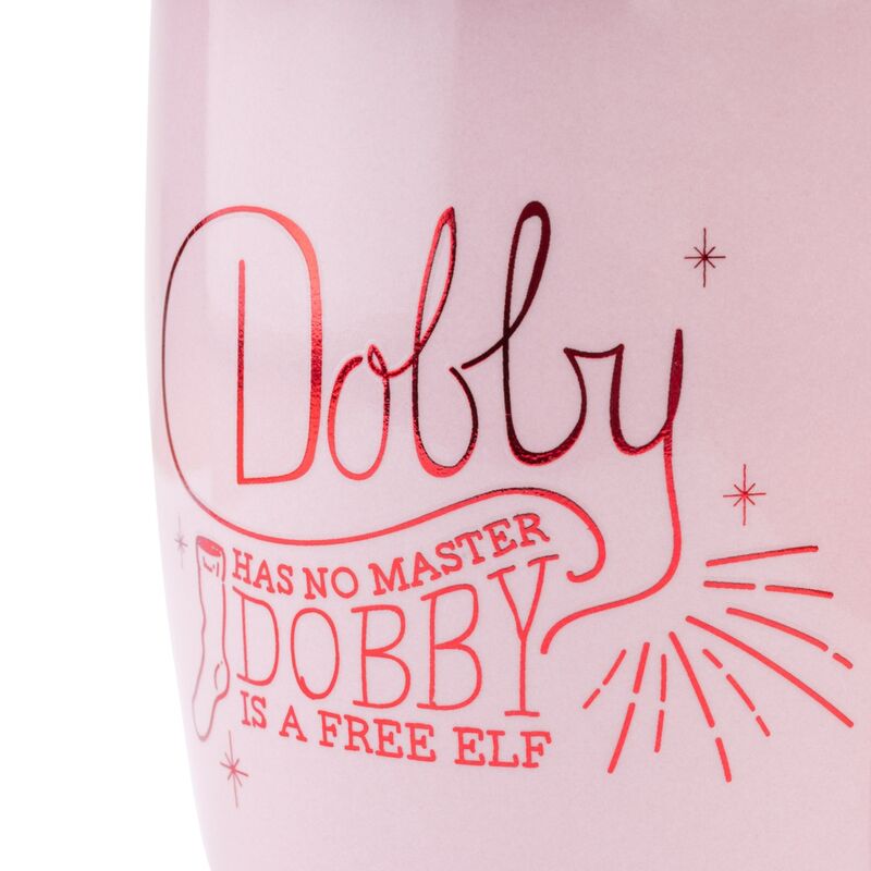 Taza rosa de cerámica de Dobby Harry Potter con tapa roja y figura 3D - 4