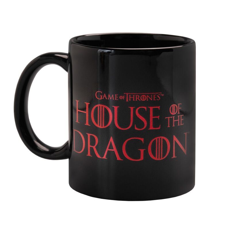 Taza negra de cerámica de La Casa del Dragón con estampado rojo - 4