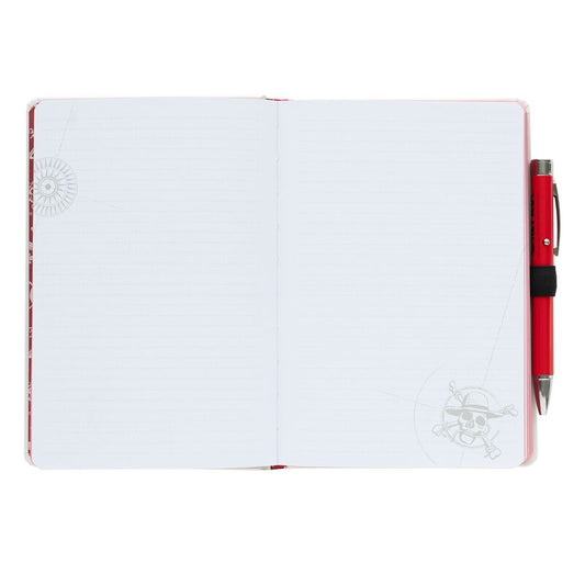 Cuaderno A5 One Piece blanco con bolígrafo proyector rojo - 4