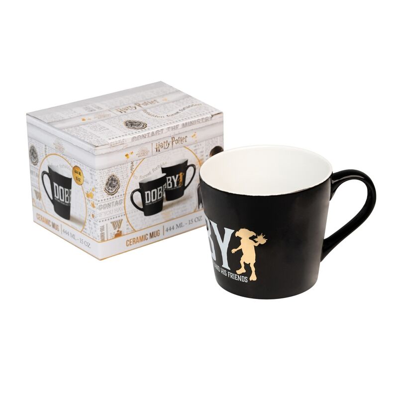 Taza negra de Dobby de Harry Potter con interior blanco - 4