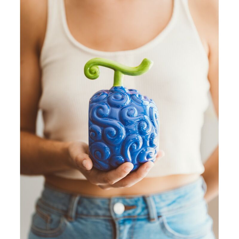Taza 3D azul de la Gomu Gomu no Mi de One Piece con asa verde - 4