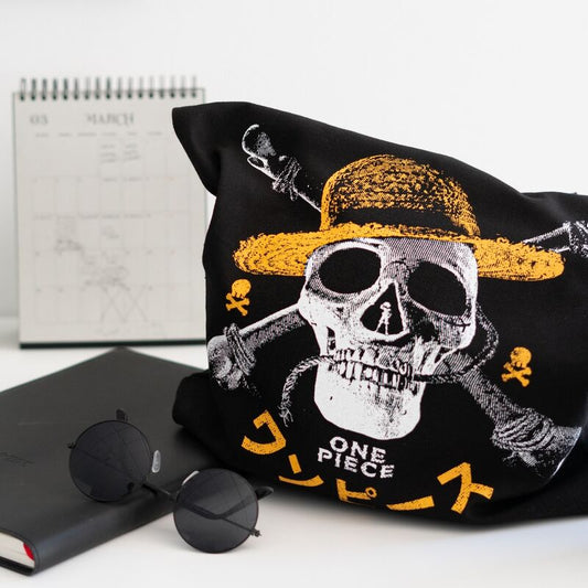 Bolsa negra de algodón One Piece con diseño Jolly Roger - 4