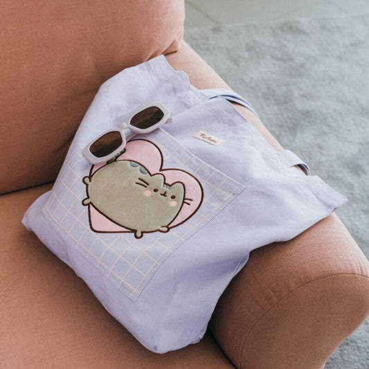 Bolsa lila Pusheen Moments con bolsillo frontal y cremallera - 4