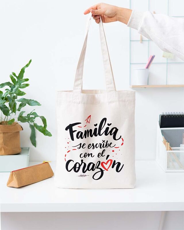 Bolsa shopping ERIK de algodón reciclado con mensaje sobre la familia - 4