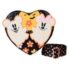 Bolso bandolera corazón Floral Ghost con Mickey y Minnie de Disney Loungefly