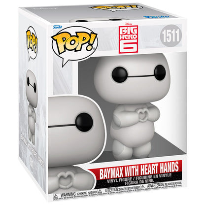 Figura Funko POP! de Baymax con las manos formando un corazón en su caja