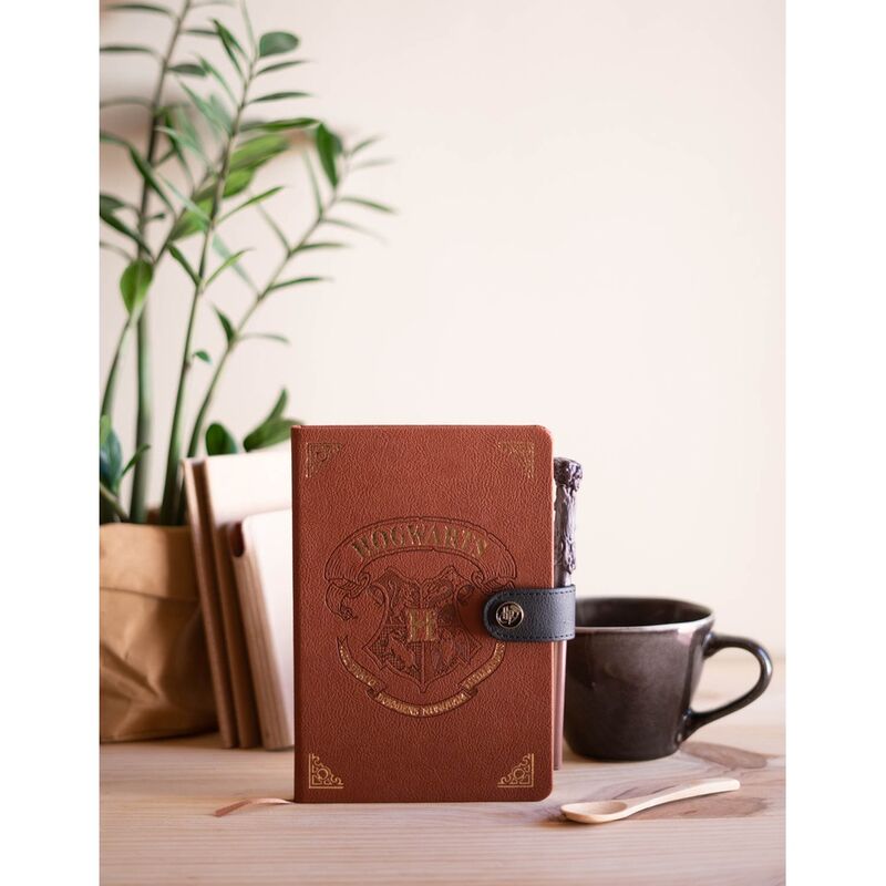 Cuaderno A5 marrón de Hogwarts con bolígrafo varita - 5