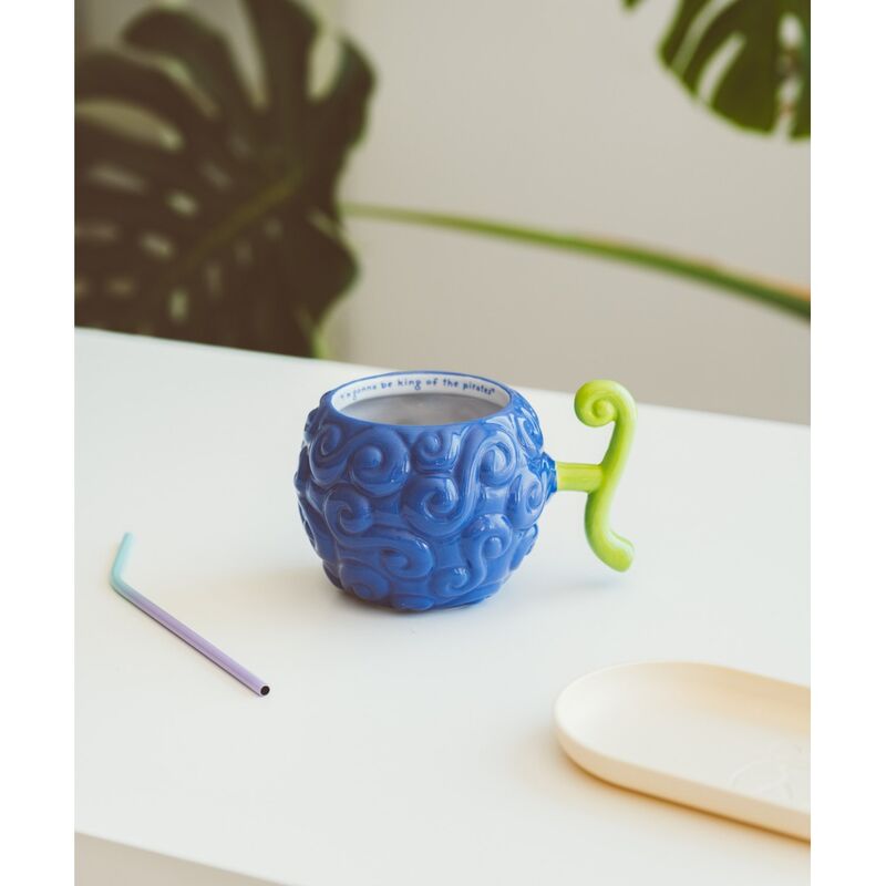 Taza 3D azul de la Gomu Gomu no Mi de One Piece con asa verde - 5