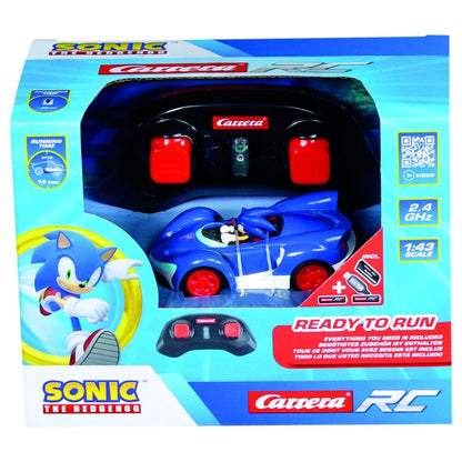 Coche radio control CARRERA RC de Sonic the Hedgehog azul con mando