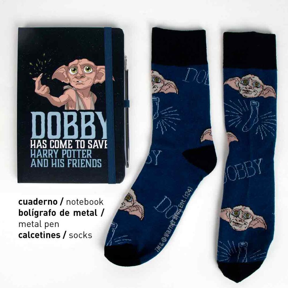 Set de papelería Dobby de Harry Potter con cuaderno, bolígrafo y calcetines - 5
