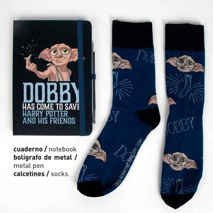 Set de papelería Dobby de Harry Potter con cuaderno, bolígrafo y calcetines - 5