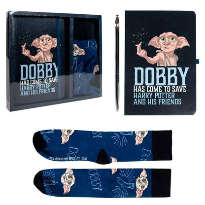 Set de papelería Dobby de Harry Potter con cuaderno, bolígrafo y calcetines