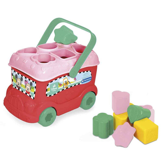 Autobús clasificador de formas y colores Baby Minnie con piezas de colores